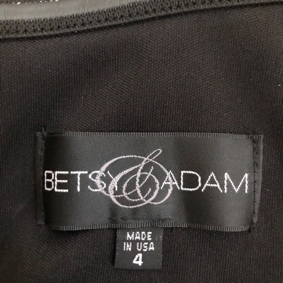 Betsy Adams size 4 black and white strapless formal - Picture 2 of 4